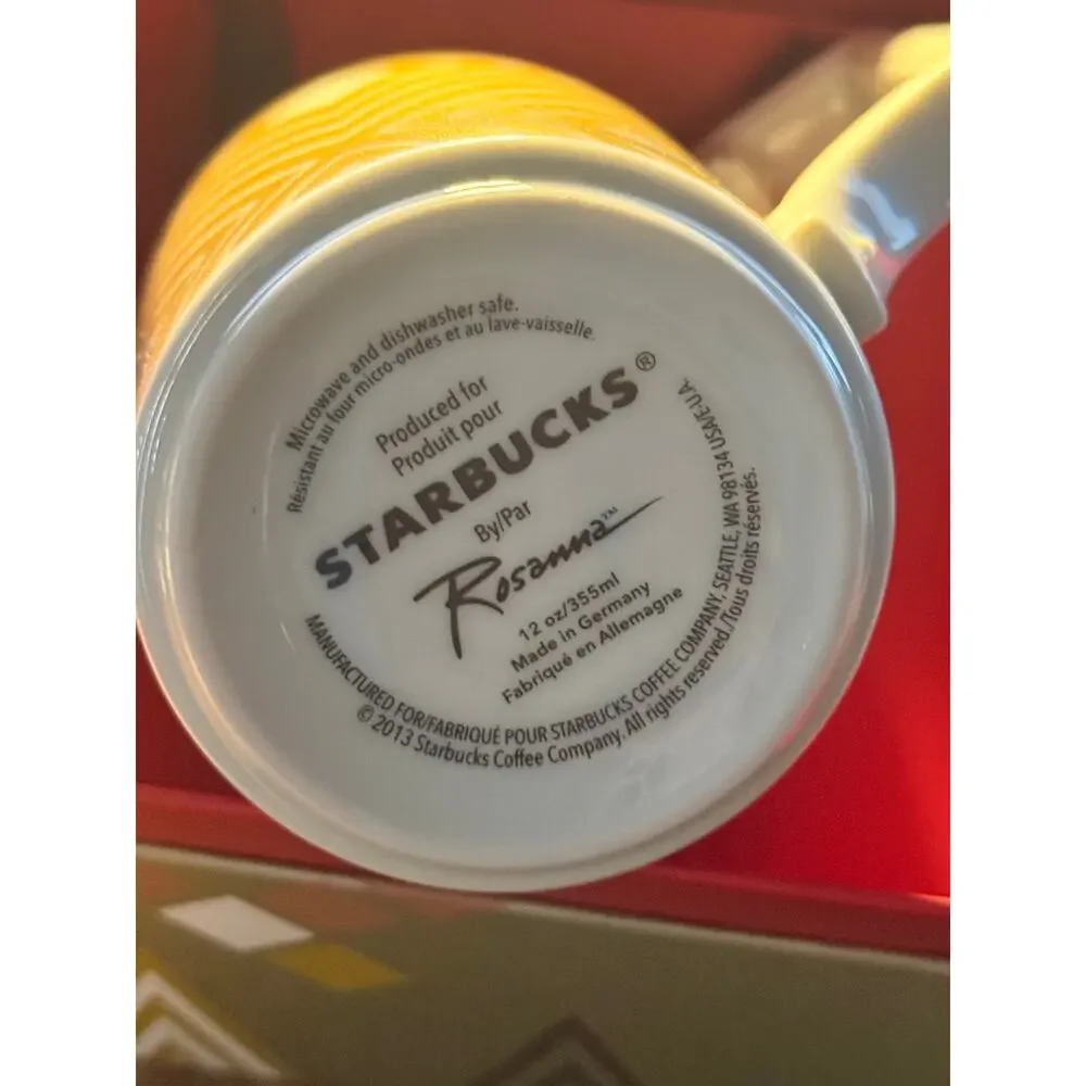 Starbucks Mug Gold Rosanna Argyle Design Cup 2013 12 oz Germany New in Box